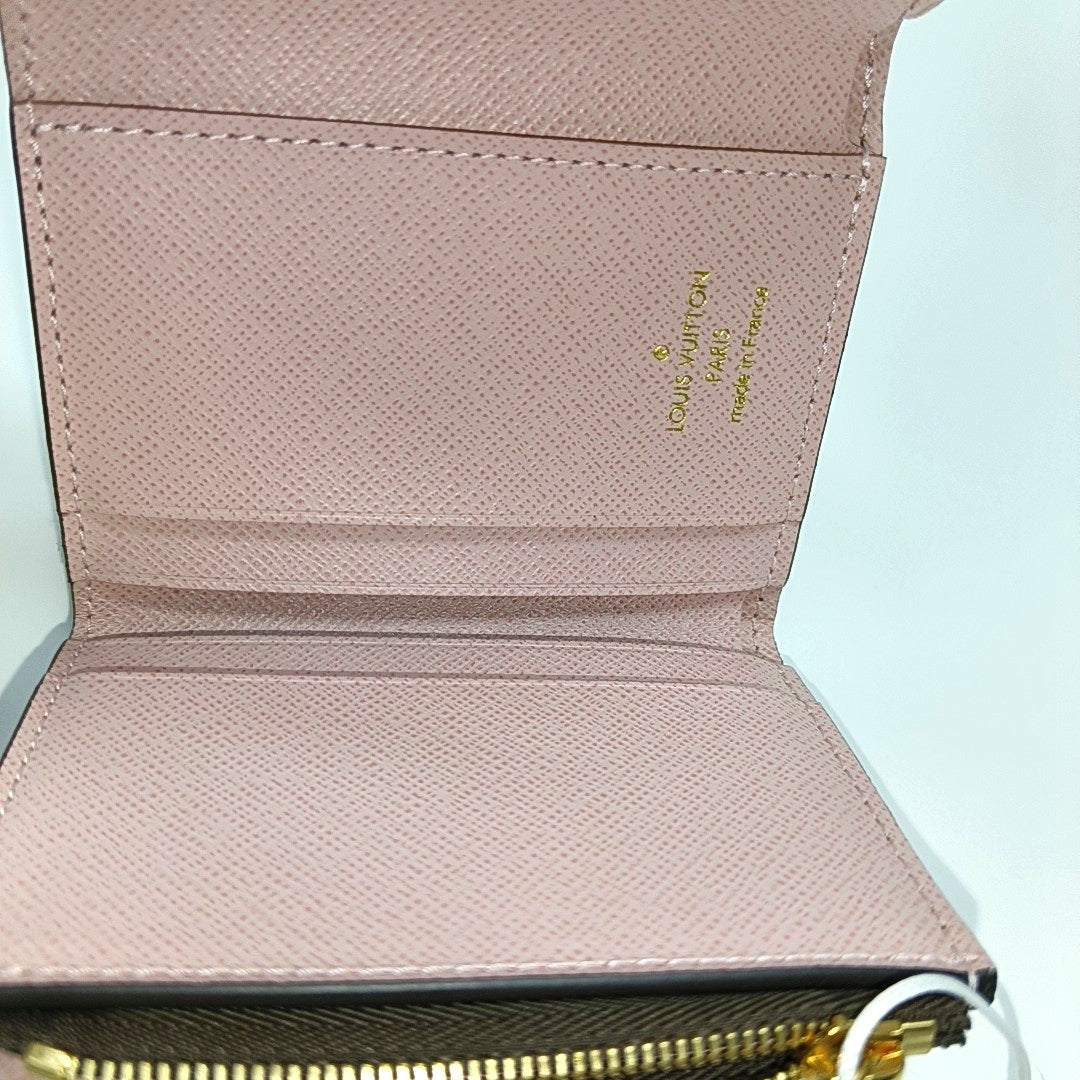 ZOE Monogram Coated Canvas Pink Wallet