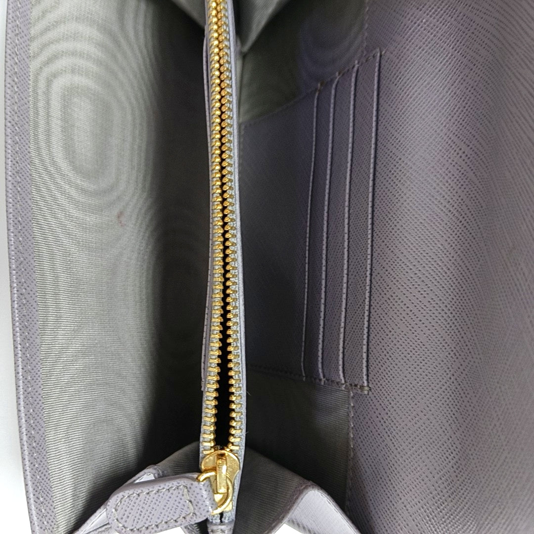 Ginny Calfskin Gray Wallet