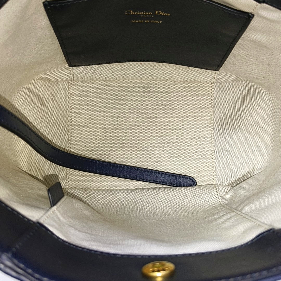 CD Signature Small Oblique Calfskin Blue