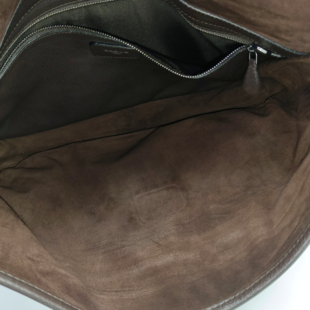 Calfskin Shoulder Bag Brown