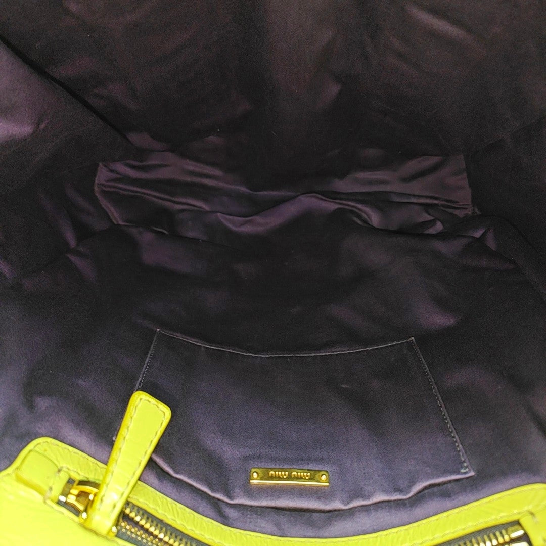Calfskin Tote Bag Large Yellow
