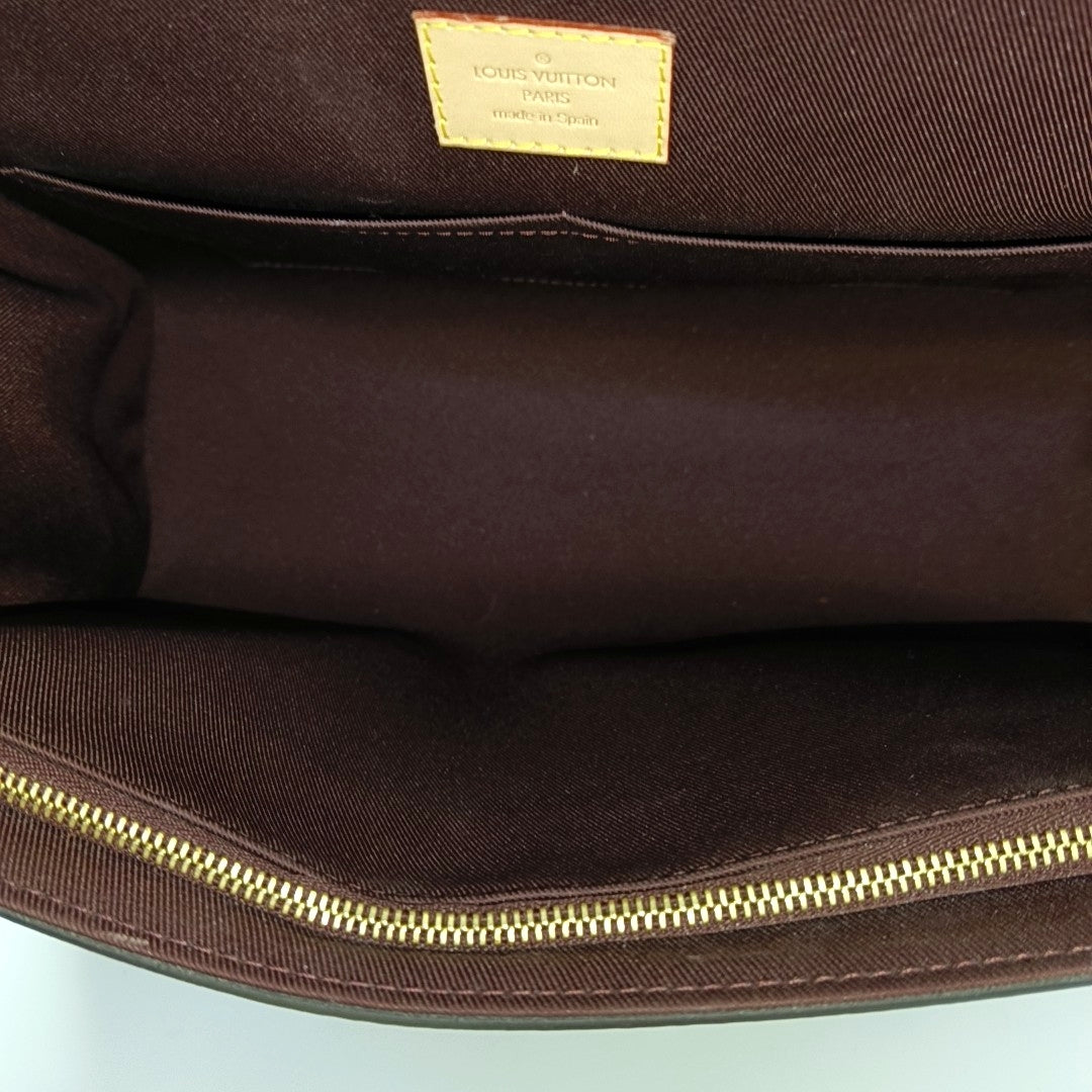 CLUNY MM Monogram Coated Canvas Brown