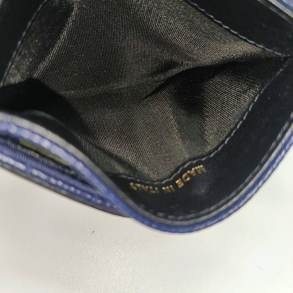 Authenticated pre-owned  FILIGREE Quilted Grained Calfskin Blue Card Holder - Card Holder at Looply
