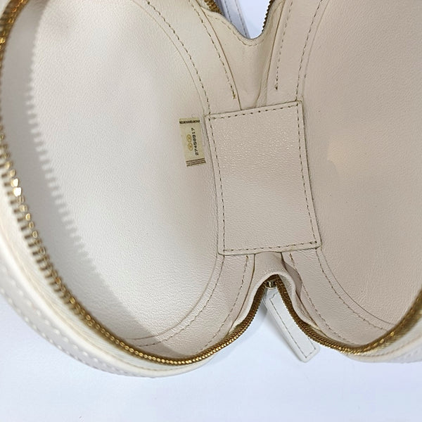 ROUND Quilted Lambskin White
