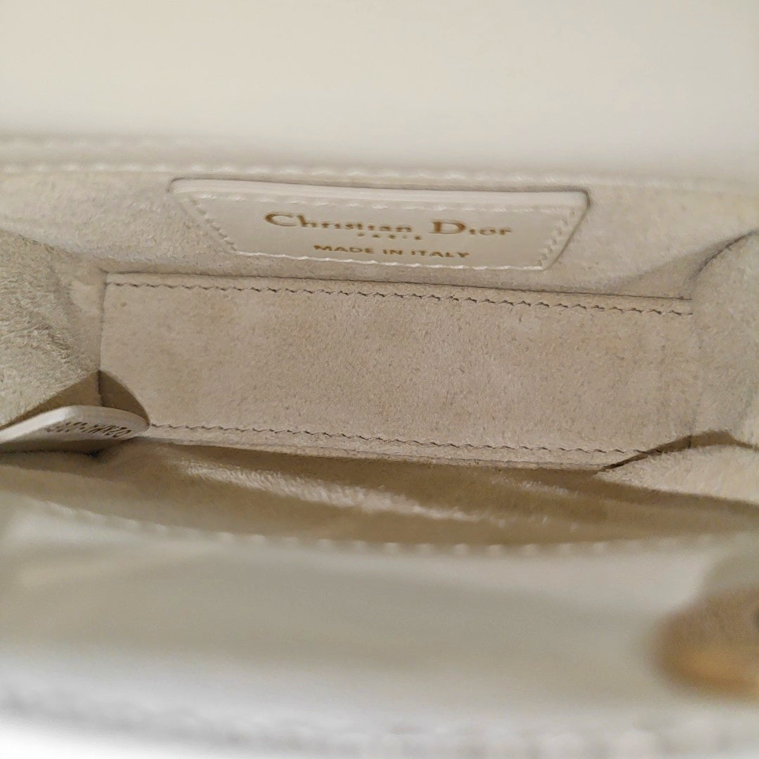 Lady Dior Super Mini Cannage Lambskin White