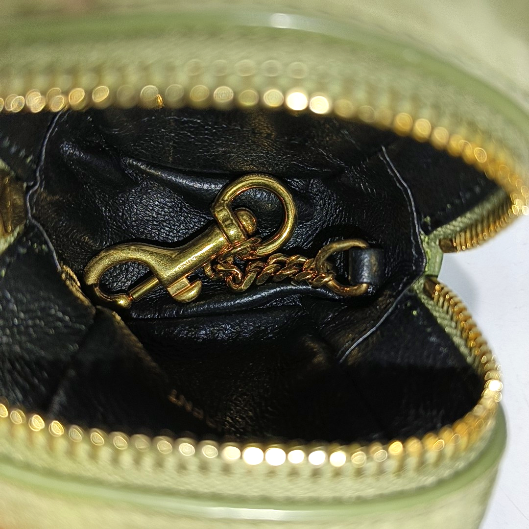 MONOGRAM BLOGGER Suede Green Coin Purse