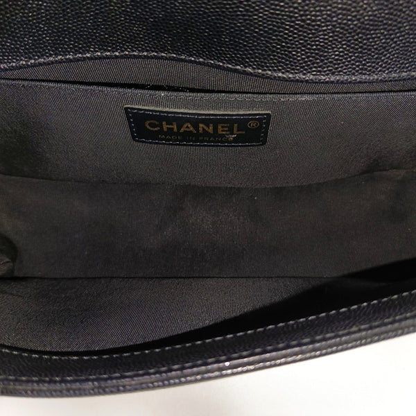 BOY CHANEL Medium Quilted Grained Calfskin Black