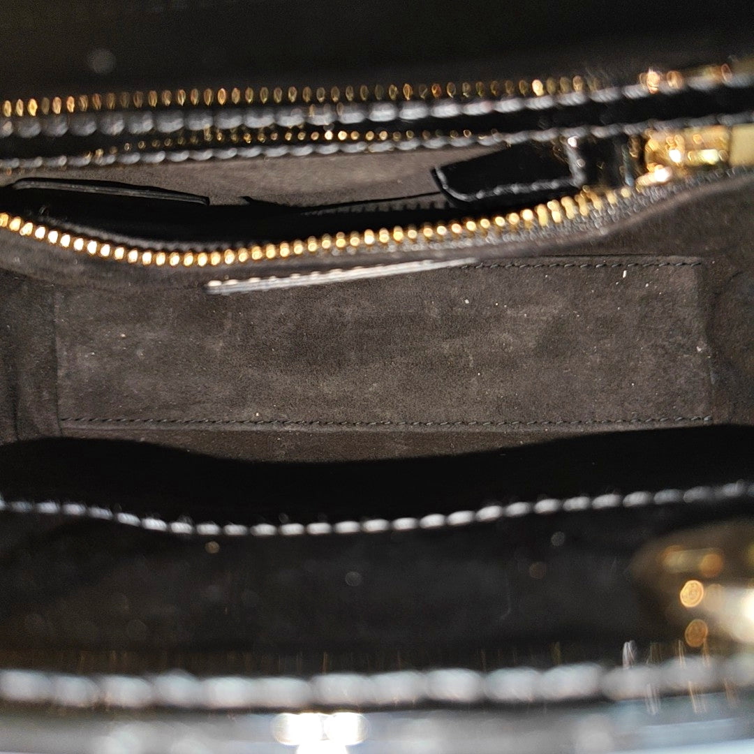 Lady Dior Mini Quilted Patent Leather Black