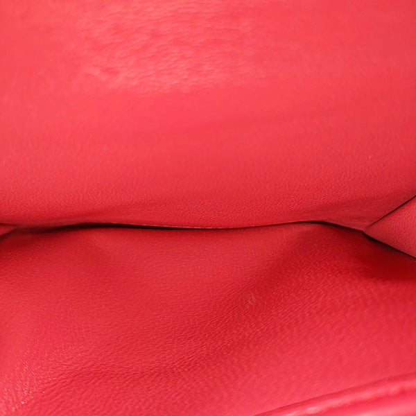 Matelassé Quilted Lambskin Red Card Holder