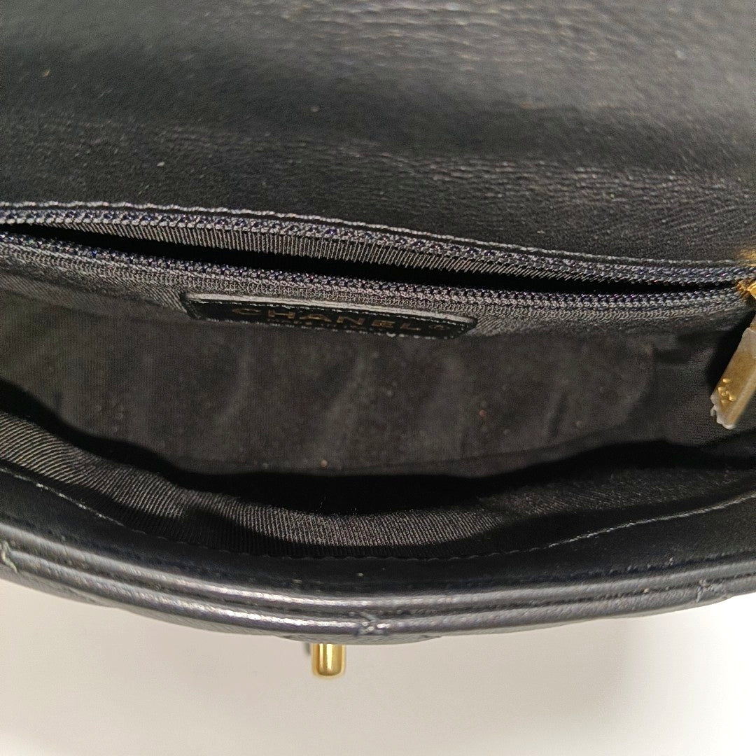 Quilted Calfskin Shoulder Bag Black