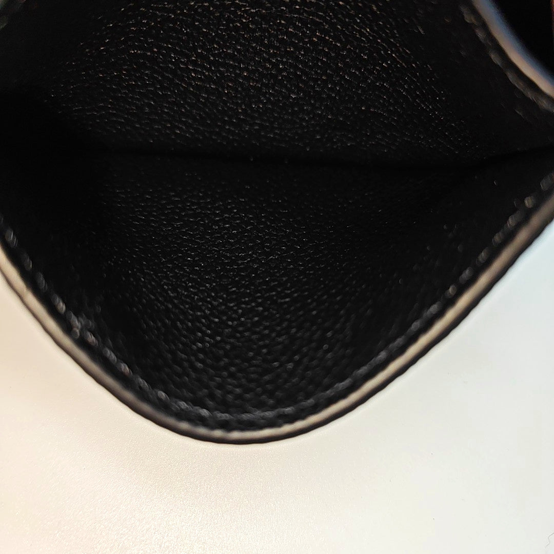 Monogram Calfskin Card Holder Black