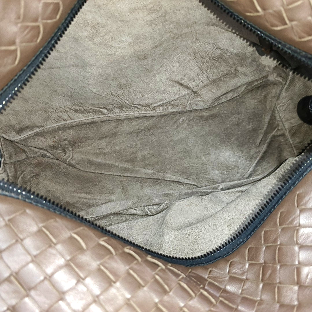Lambskin Top Handle Bag Brown
