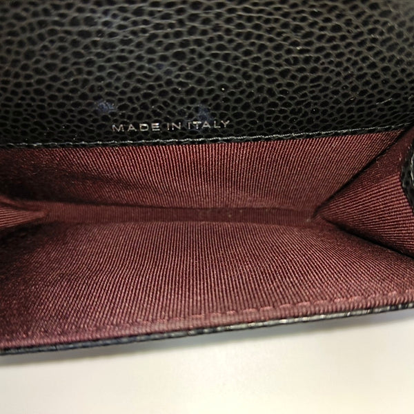 Quilted Grained Calfskin Wallet Black