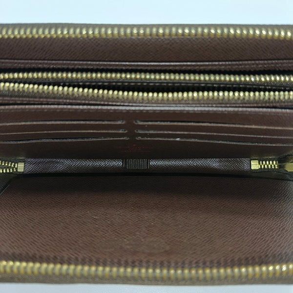 ZIPPY Damier Ebene Coated Canvas Brown Wallet