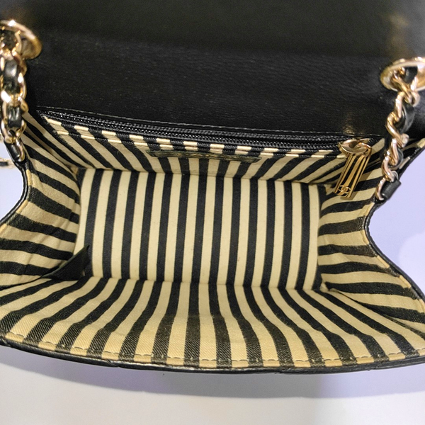 Chevron, Quilted Calfskin Black