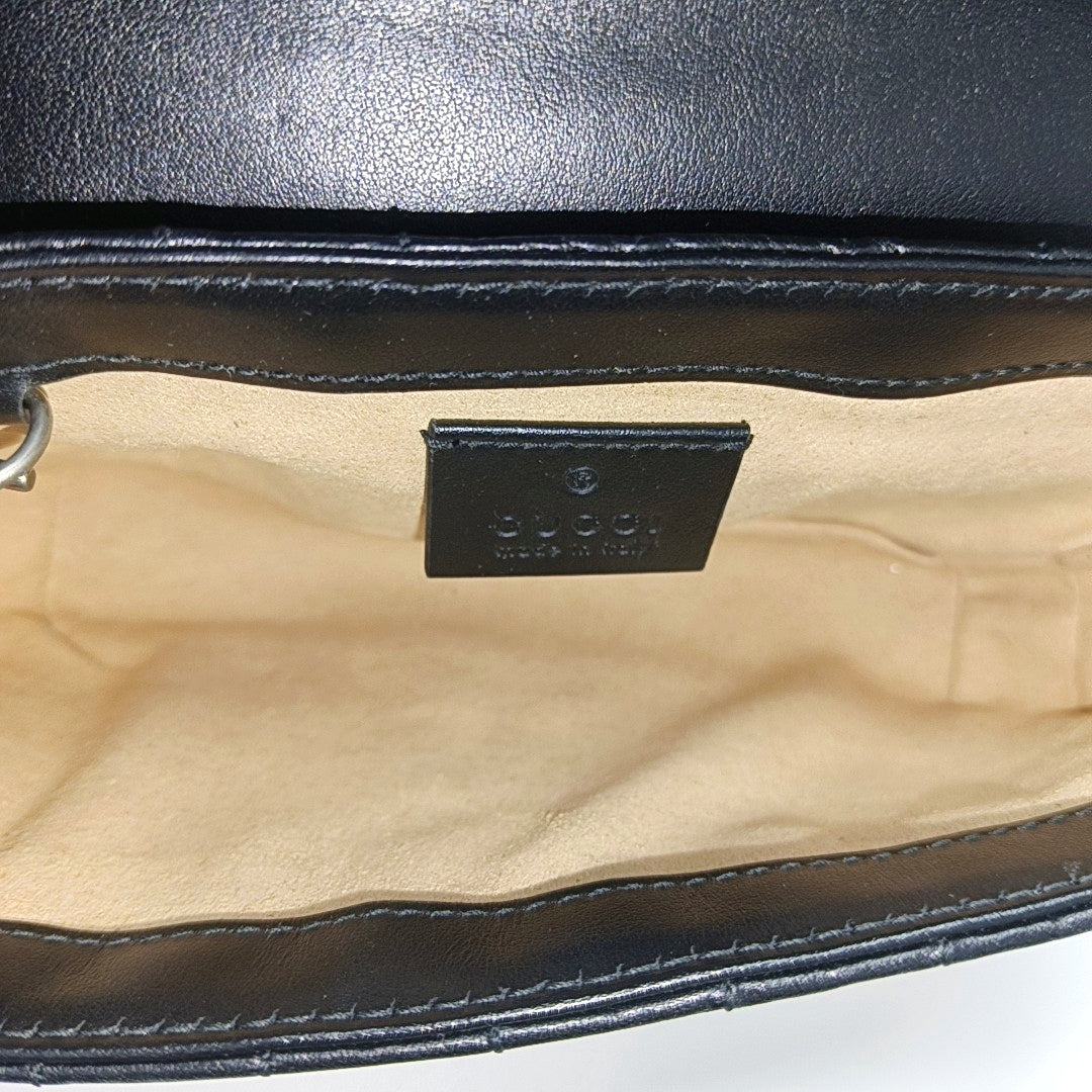 GG Marmont Mini Quilted Calfskin Black