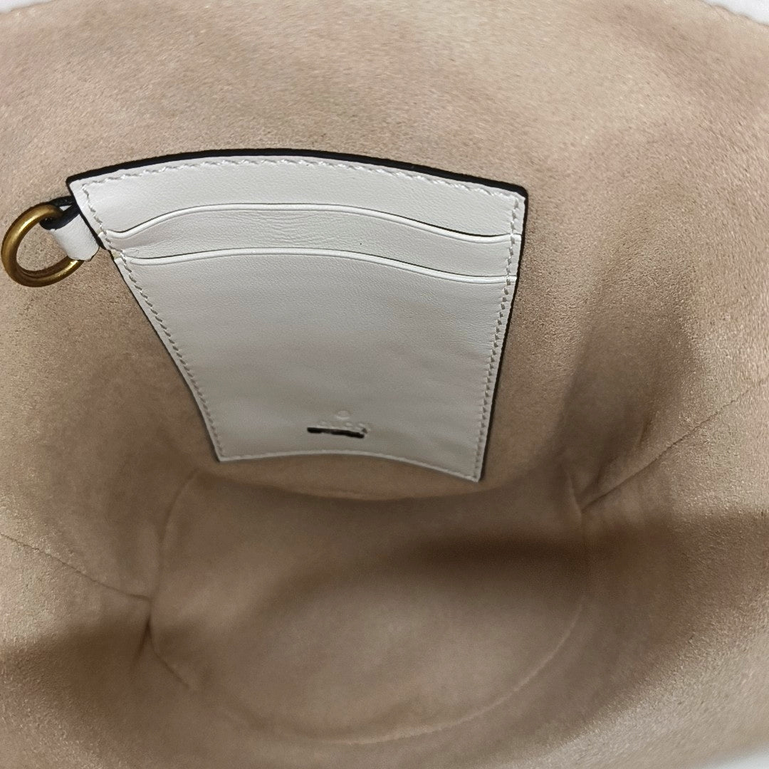 GG Marmont Mini Quilted Calfskin White