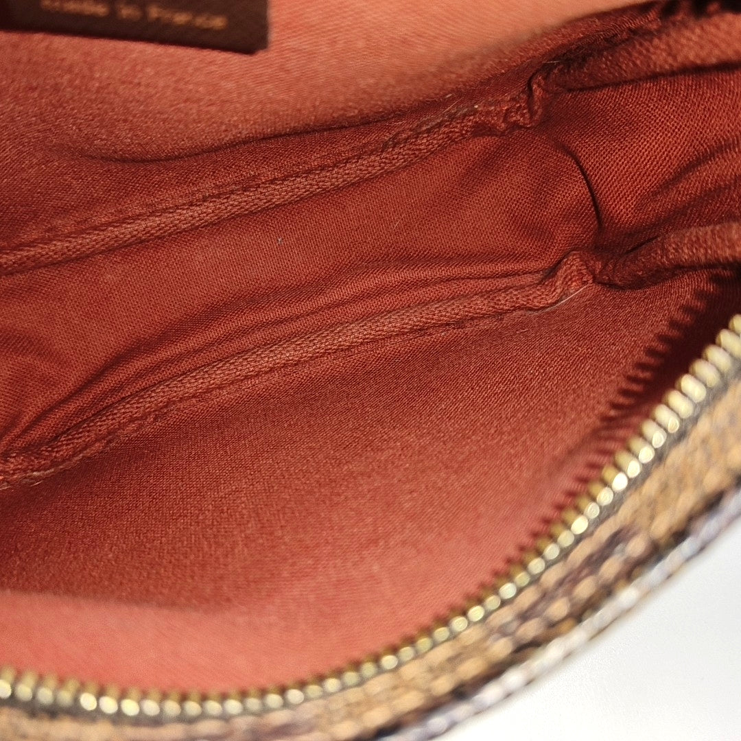 TROUSSE MAKE UP Damier Ebene Coated Canvas Brown
