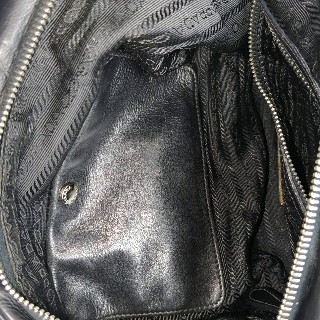 Calfskin Top Handle Bag Black
