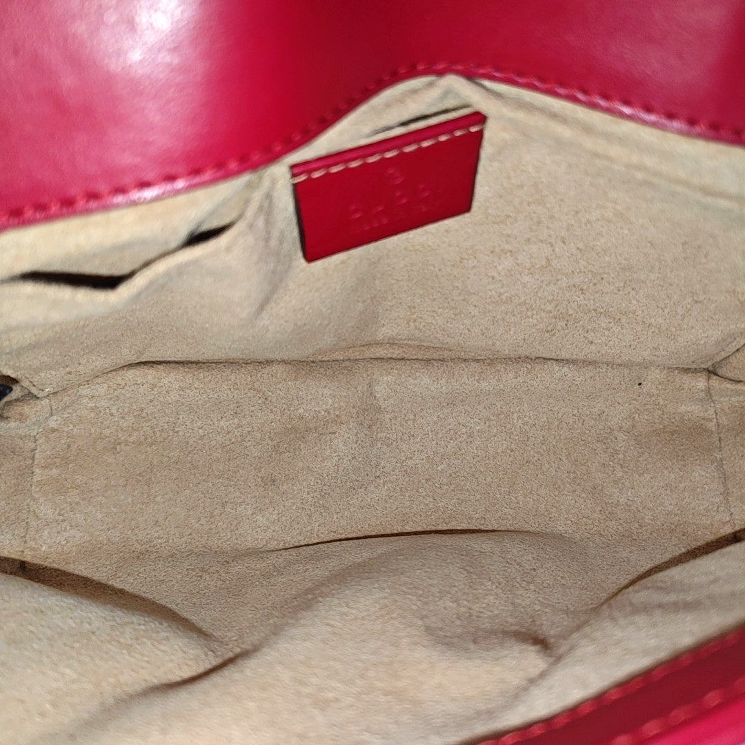 GG Marmont Small Quilted Calfskin Red