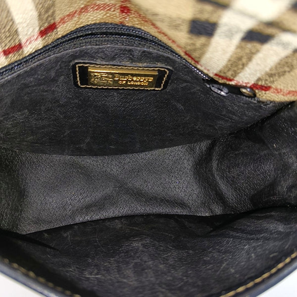 Coated Canvas Shoulder Bag Black