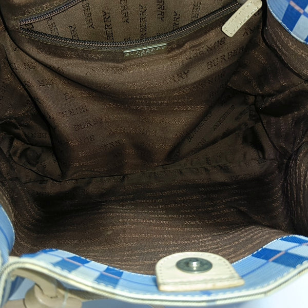 Coated Canvas Top Handle Bag Blue