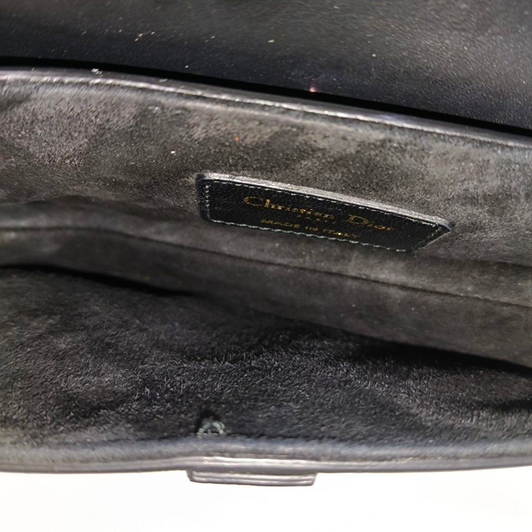 Authenticated pre-owned  Saddle Calfskin Black - Shoulder Bag at Looply