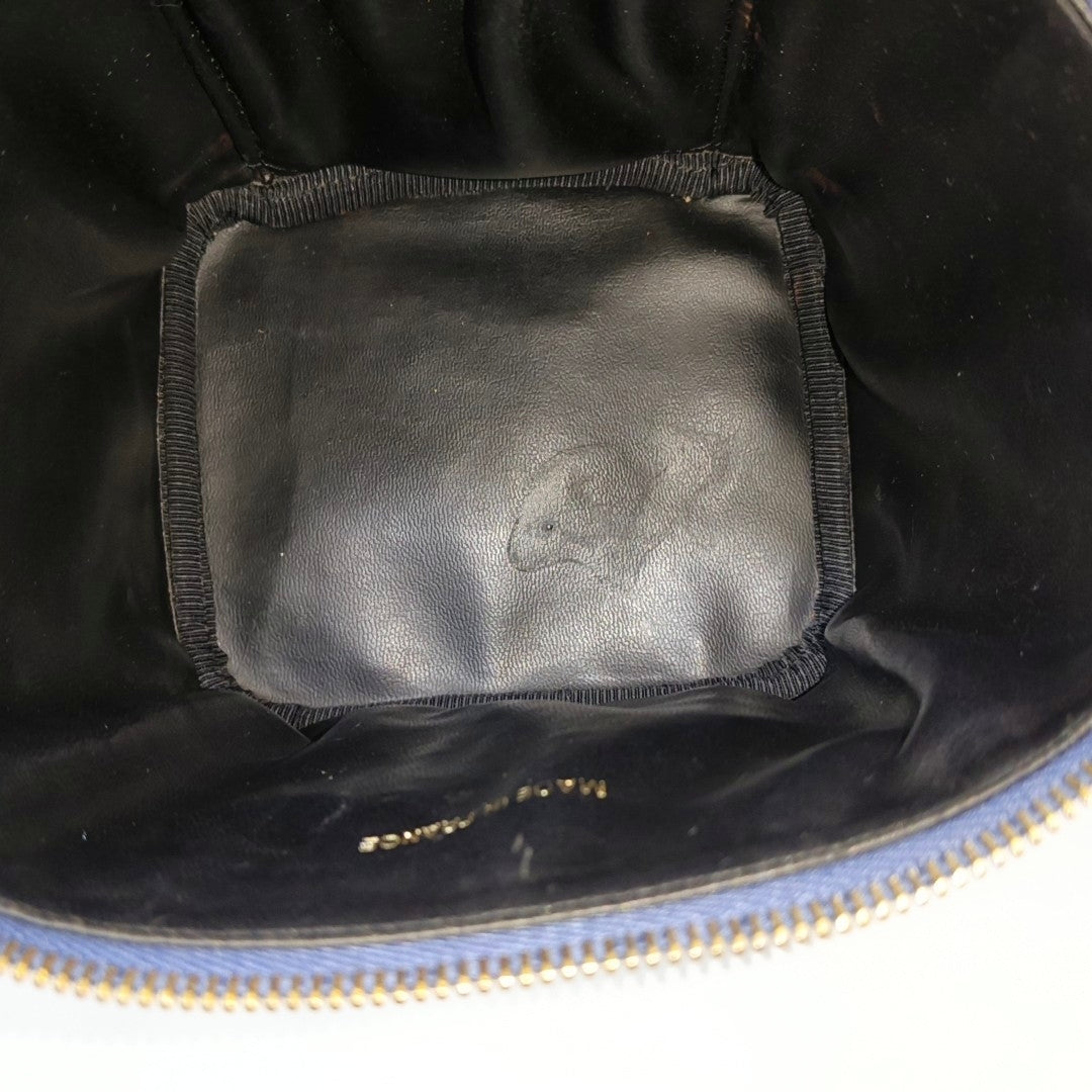 VINTAGE COSMETIC BAGS Quilted Denim Blue