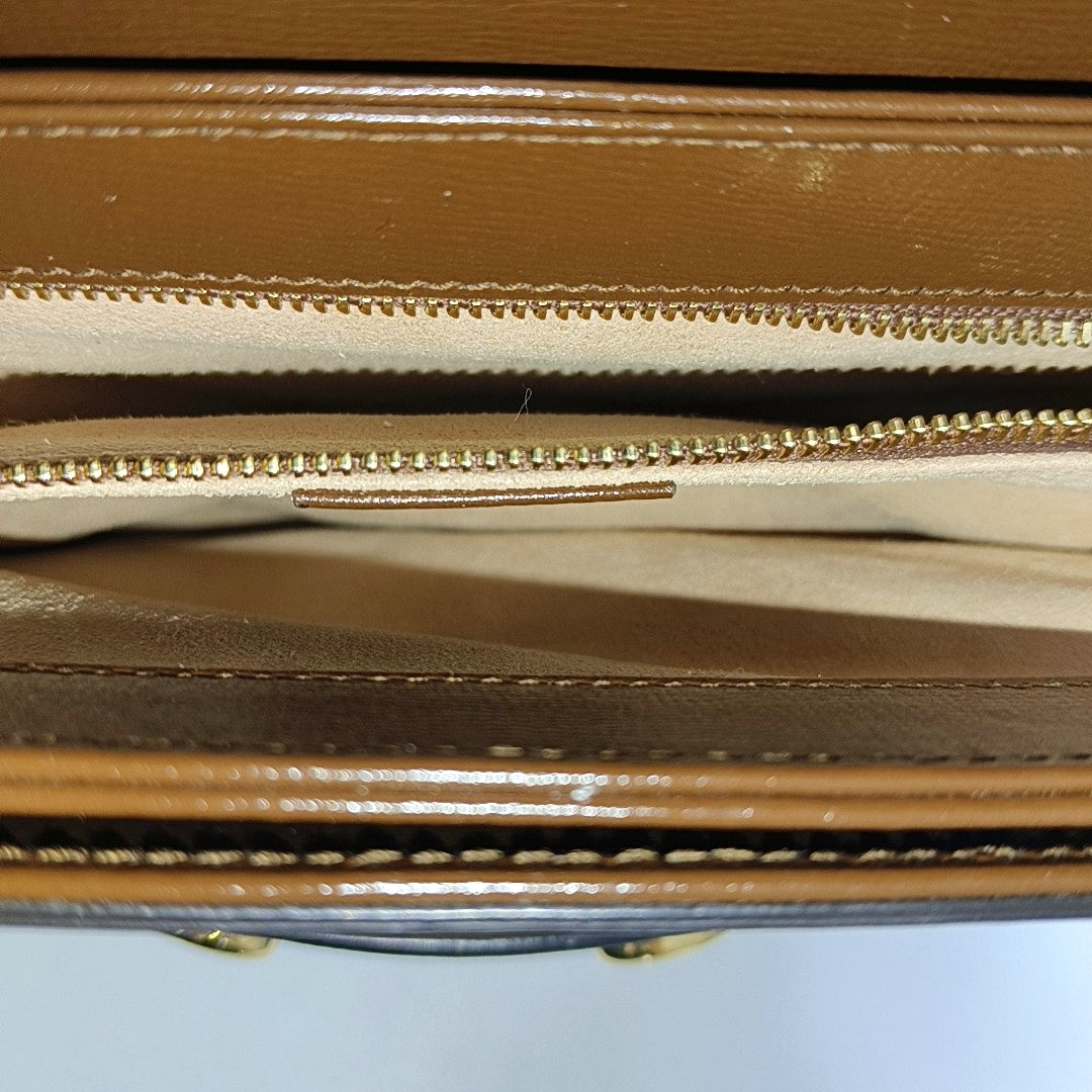 Horsebit 1955 Medium Monogram Coated Canvas Beige