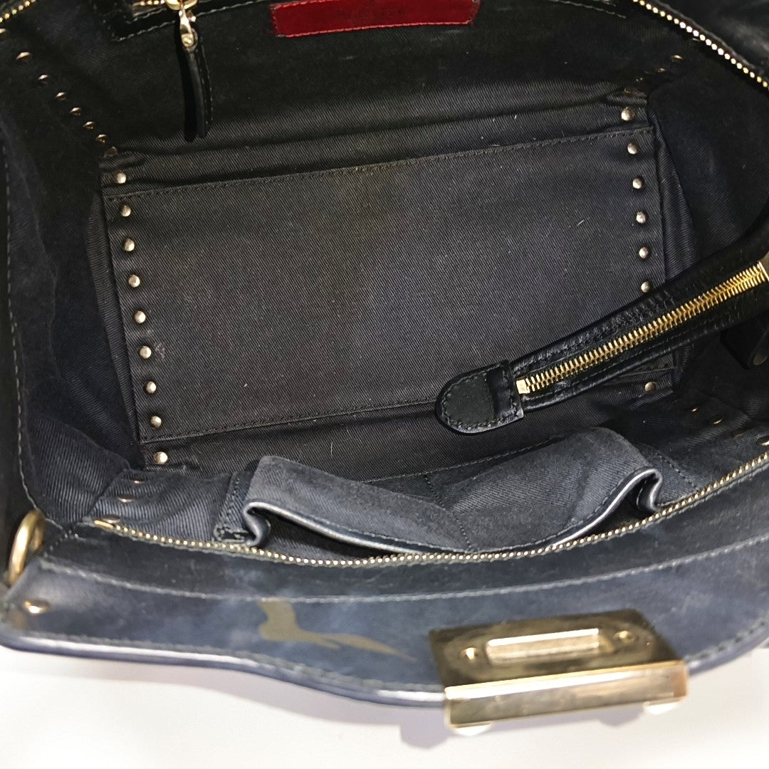 Rockstud Small Calfskin Black