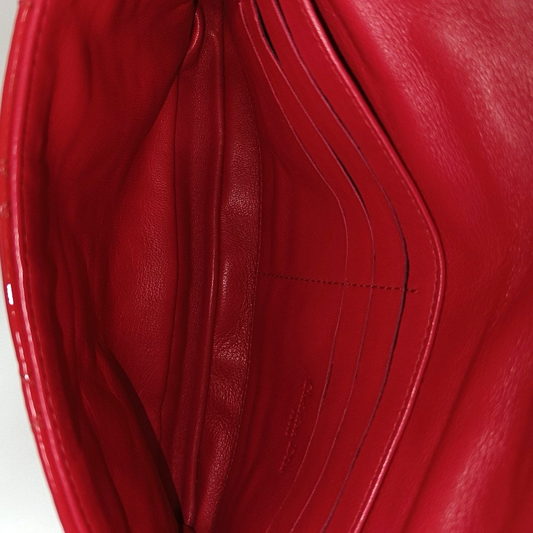 Lady Dior Small Quilted Patent Leather Red