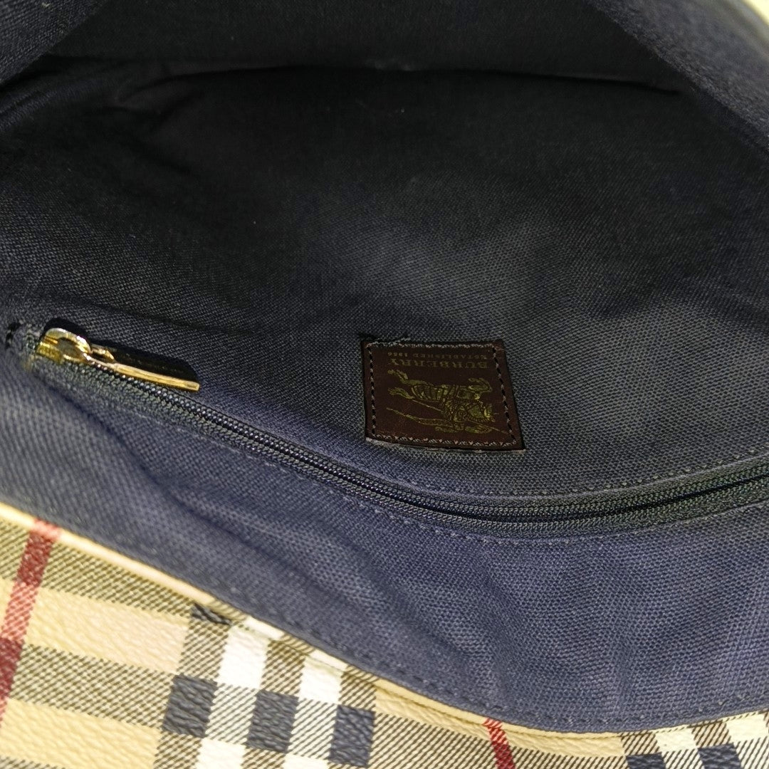Coated Canvas Shoulder Bag Beige