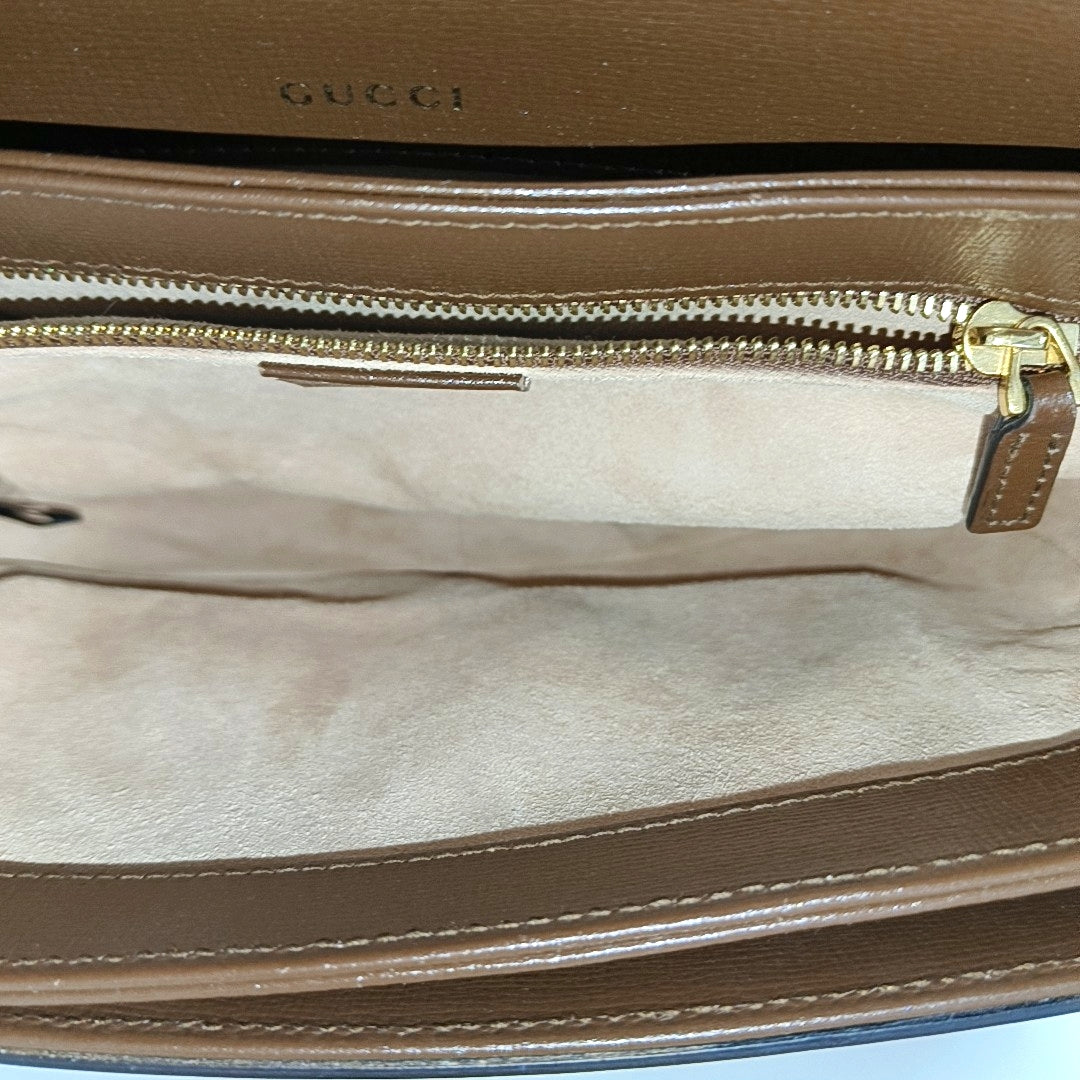 Horsebit 1955 Medium Monogram Coated Canvas Beige