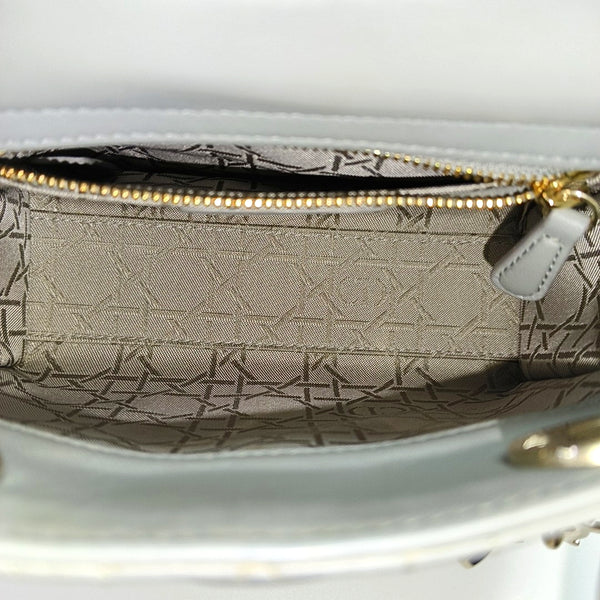 Lady Dior Mini Cannage Lambskin Gray
