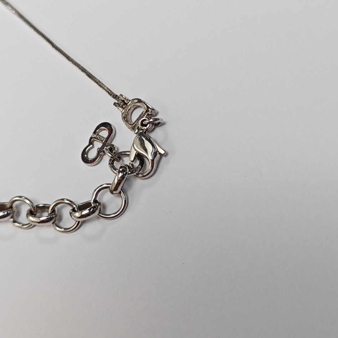 Dior Oblique Metal Silver Necklace