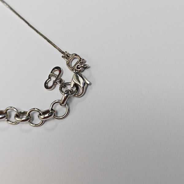 Dior Oblique Metal Silver Necklace