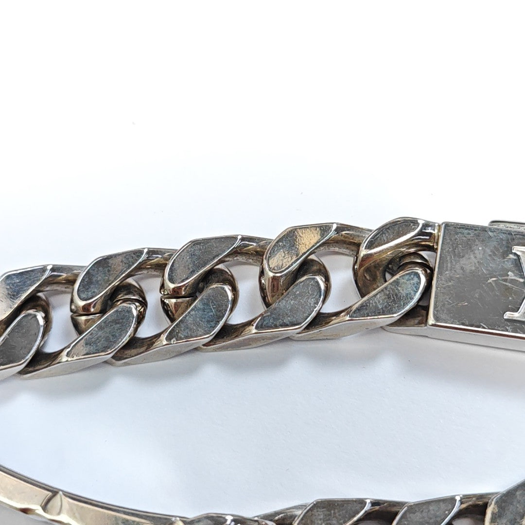 Monogram Metal Silver Bracelet