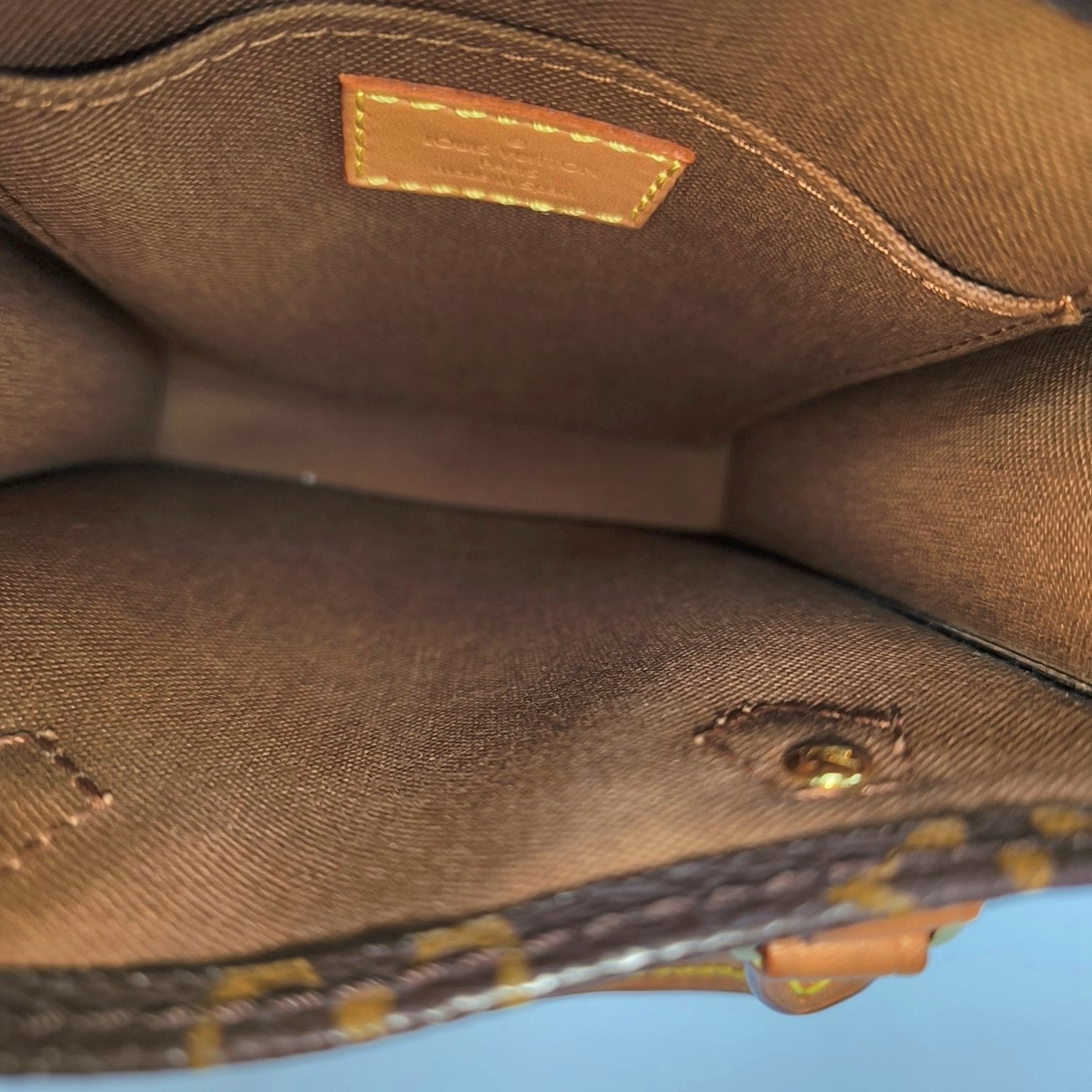 SAC PLAT Mini Monogram Coated Canvas Brown