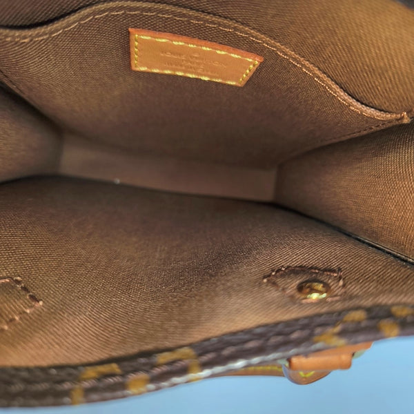 SAC PLAT Mini Monogram Coated Canvas Brown