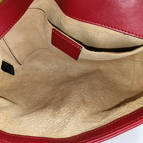 GG Marmont Small Quilted Calfskin Red