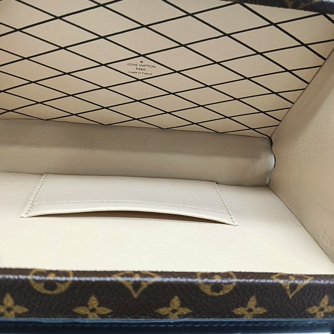 PETITE MALLE Monogram Coated Canvas Brown