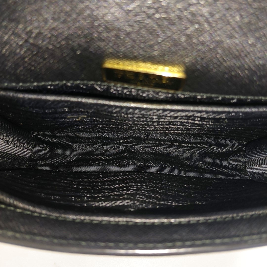 Saffiano Calfskin Shoulder Bag Black