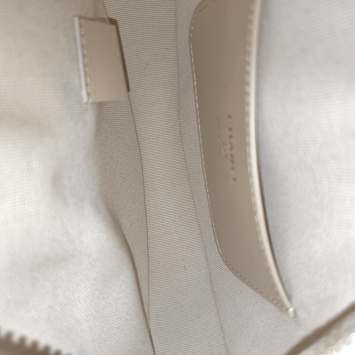 Quilted Grained Calfskin Top Handle Bag White