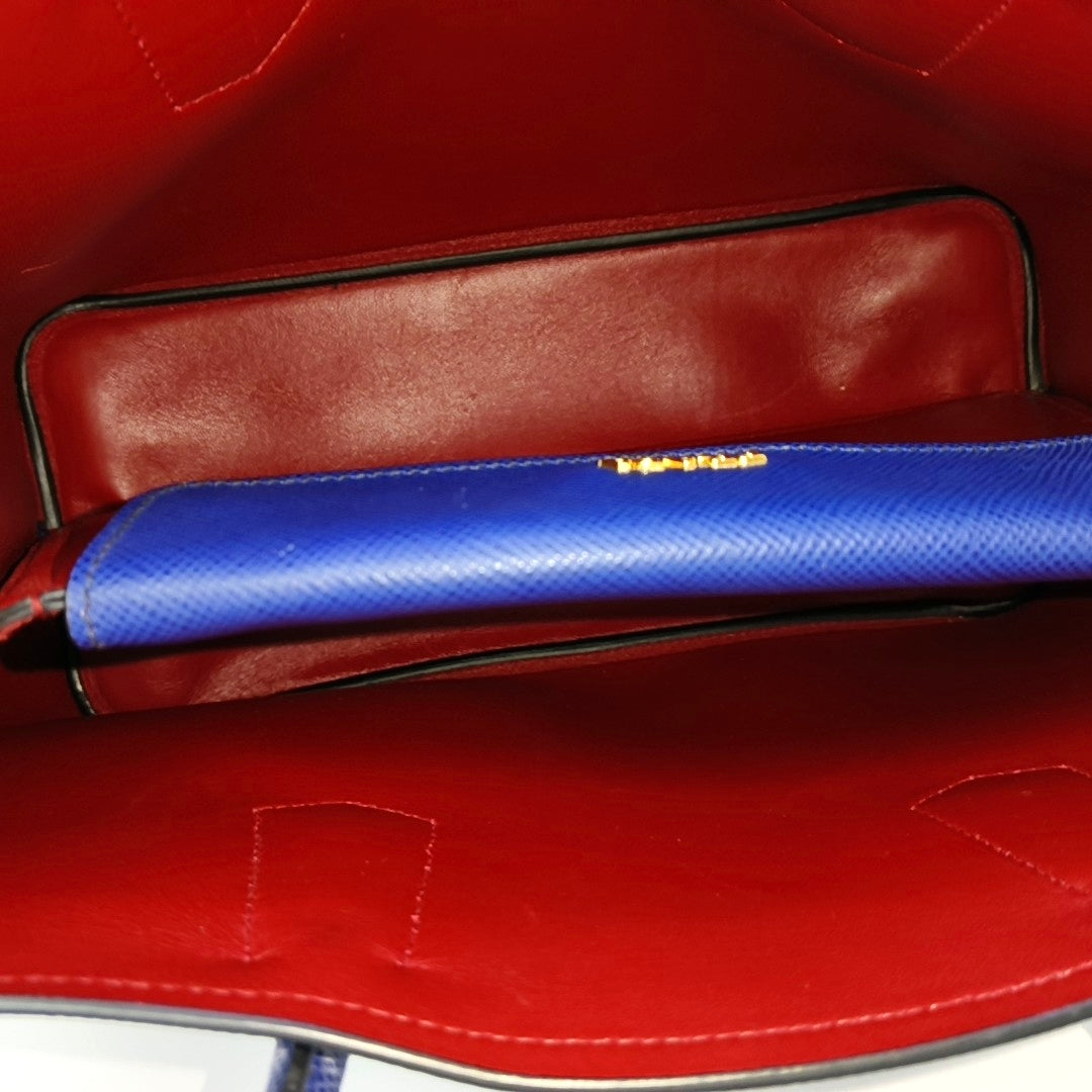 Double Medium Saffiano Calfskin Blue