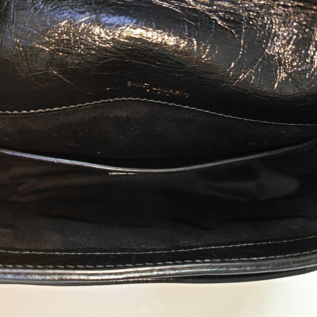 NIKI Small Chevron Calfskin Black