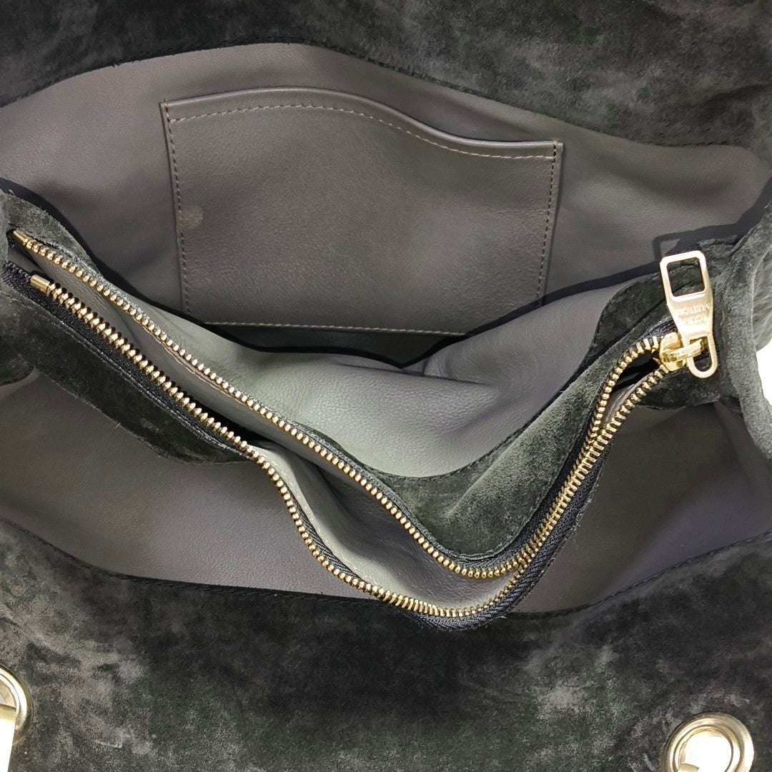 WHISPER GM Monogram Suede Black