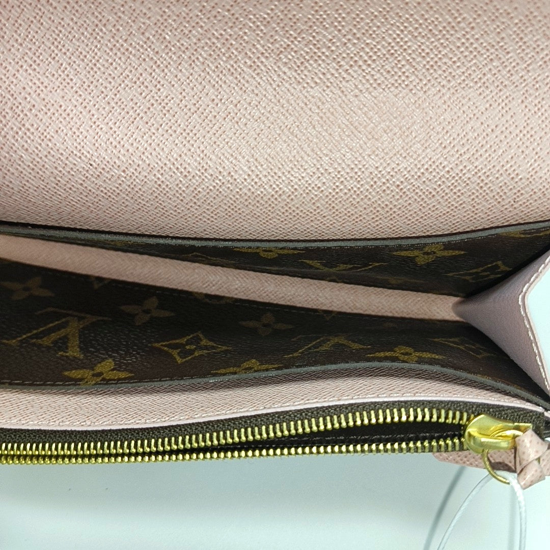 EMILIE Monogram Coated Canvas Brown Wallet
