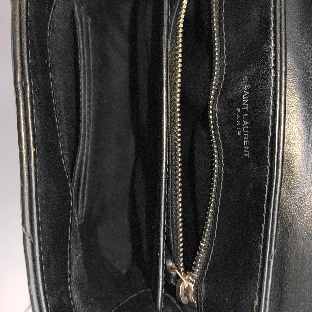 LOULOU Extra Small Chevron Calfskin Black