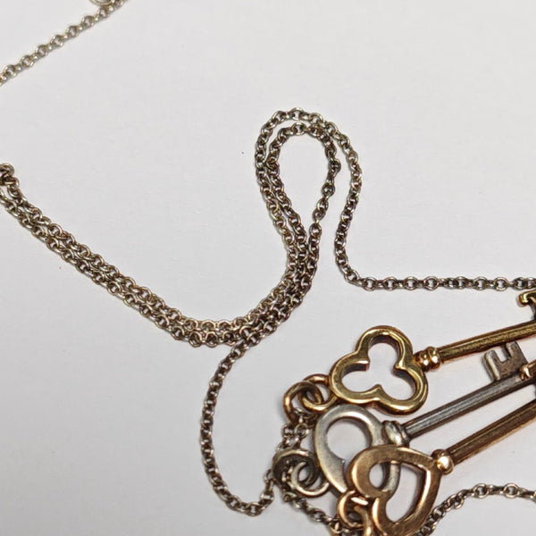 Tiffany Keys 18k Gold Silver Necklace