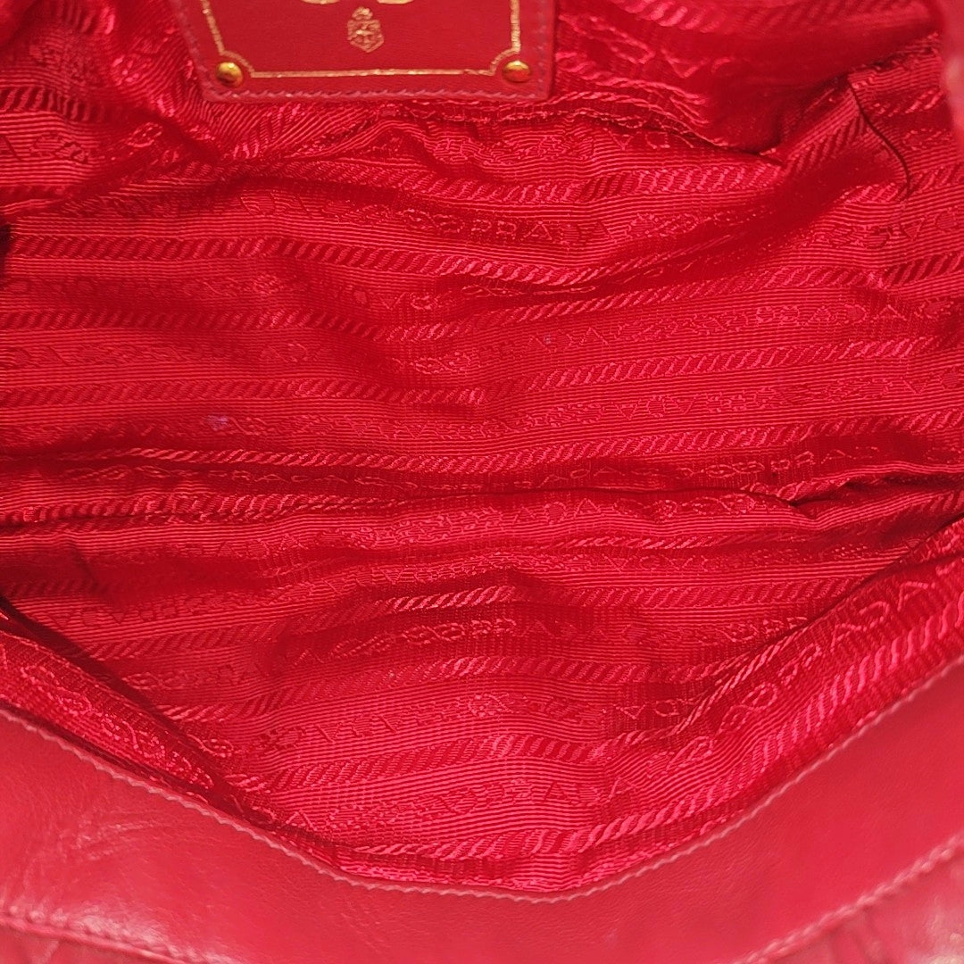 Quilted Lambskin Shoulder Bag Red